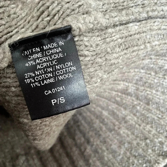 Twik Tan Asymmetric Fringe Collar Sweater Cozy Textured Knit Size S - Picture 5 of 7